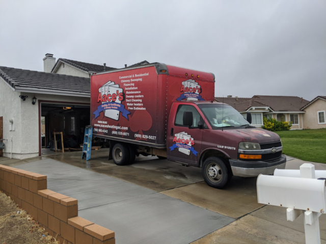 Aace's Truck in front of client's house