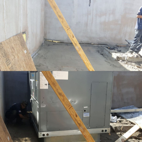 Before and after new unit installation