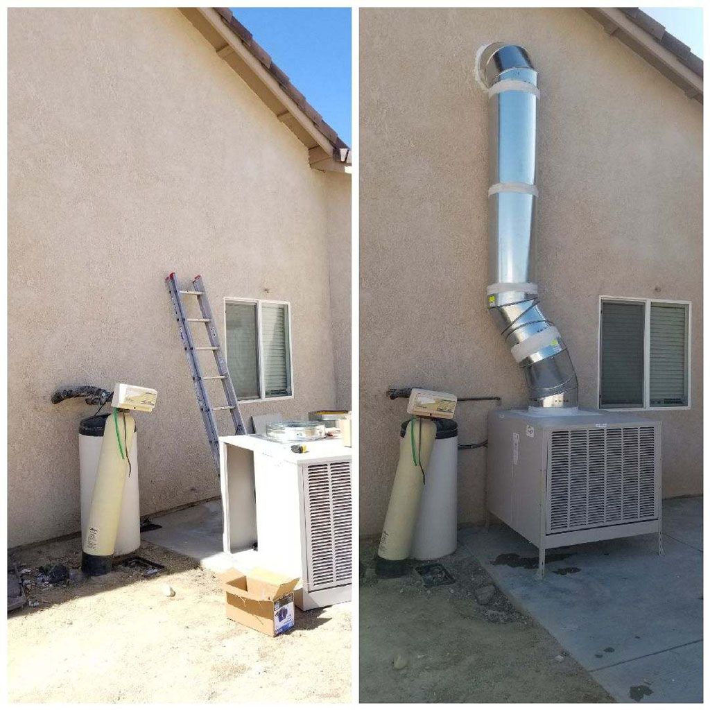 Before and after new unit installation