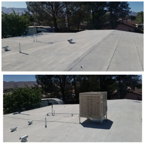 Before and after new roof unit installation